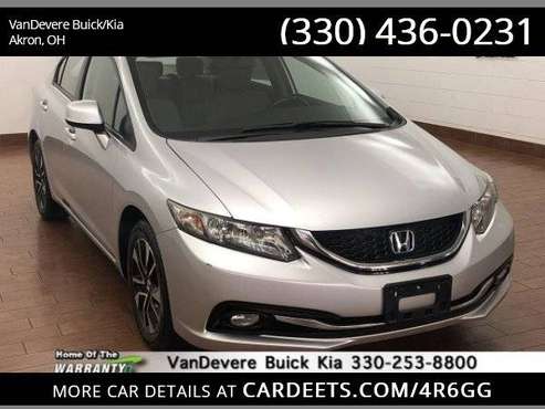 2013 Honda Civic Sdn EX-L, Alabaster Silver Metallic for sale in Akron, OH