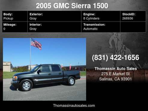 2005 GMC Sierra 1500 Crew Cab 143.5" WB SLE - cars & trucks - by... for sale in Salinas, CA