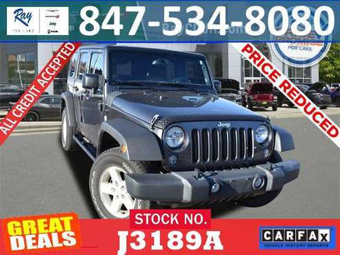 ✔️2017 Jeep Wrangler _Unlimited Sport S_4WD Certified Bad Credit Ok... for sale in Fox_Lake, IL