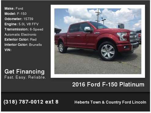 2016 Ford F-150 Platinum for sale in Minden, LA