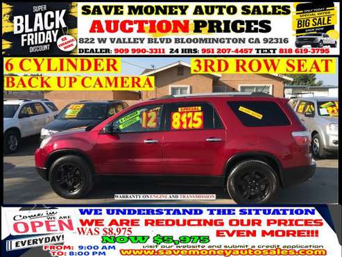 2012 GMC ACADIA>6 CYLDS>3RD ROW SEAT>CALL 24HR - cars & trucks - by... for sale in BLOOMINGTON, CA