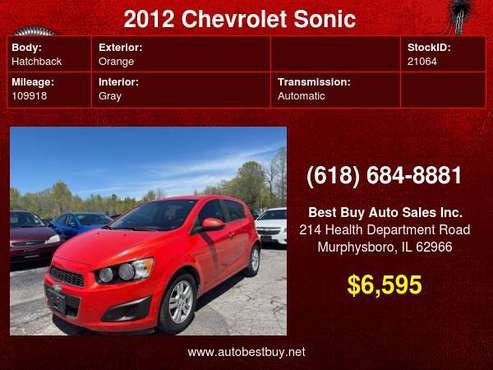2012 Chevrolet Sonic LT 4dr Hatchback w/2LT Call for Steve or Dean for sale in Murphysboro, IL