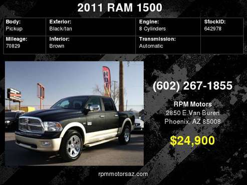 2011 Ram 1500 Laramie Longhorn Edition for sale in Phoenix, AZ