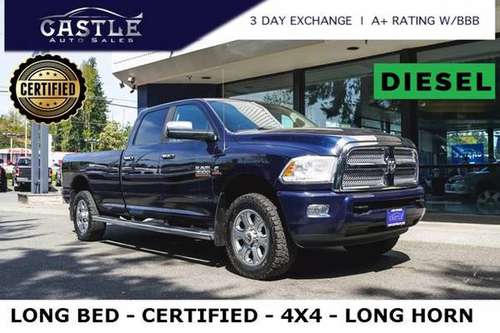 2014 Ram 3500 Diesel 4x4 4WD Certified Dodge Longhorn Limited Truck for sale in Lynnwood, WA