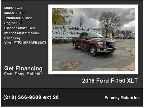 2016 Ford F-150 XLT - cars & trucks - by dealer - vehicle automotive... for sale in International Falls, MN