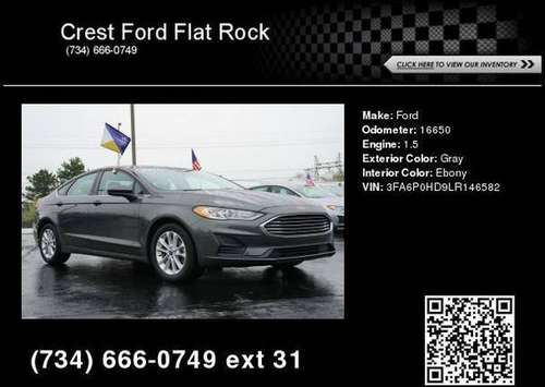 2020 Ford Fusion SE - - by dealer - vehicle automotive for sale in FLAT ROCK, MI