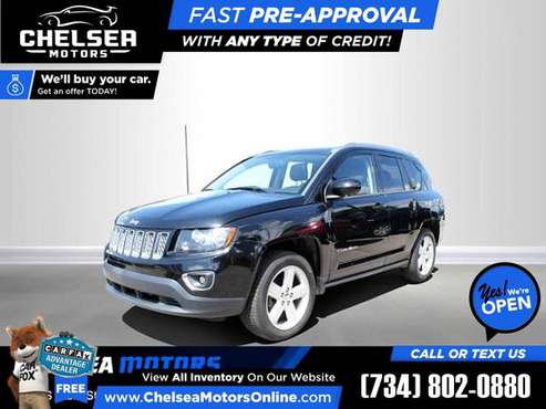 $175/mo - 2014 Jeep Compass Latitude - Easy Financing! - cars &... for sale in Chelsea, MI