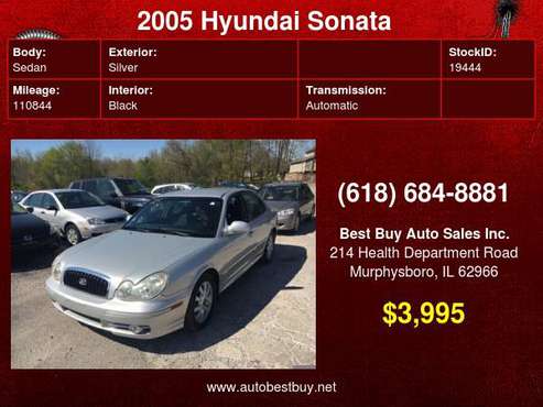 2005 Hyundai Sonata GLS 4dr Sedan Call for Steve or Dean - cars &... for sale in Murphysboro, IL