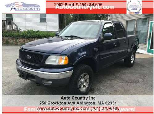 2002 FORD F150 4X4,XLT, 4 DR, NEW TIRES for sale in Abington, MA