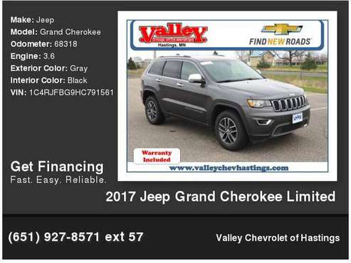 2017 Jeep Grand Cherokee Limited - - by dealer for sale in Hastings, MN