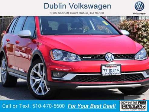 2017 VW Volkswagen Golf Alltrack hatchback Tornado Red - cars & for sale in Dublin, CA