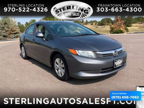 2012 Honda Civic Sdn - CALL/TEXT TODAY! - cars & trucks - by dealer... for sale in Sterling, CO