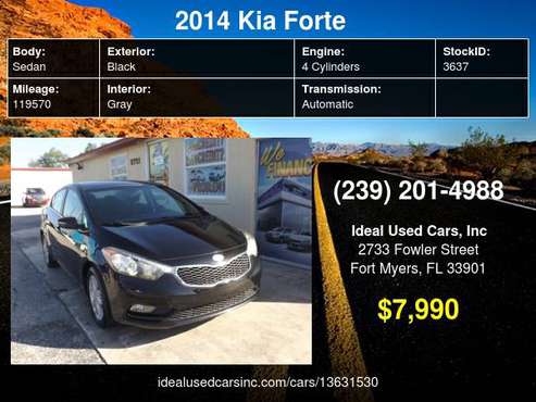 2014 Kia Forte 4dr Sdn Auto EX with Leather Gear Shift Knob - cars &... for sale in Fort Myers, FL