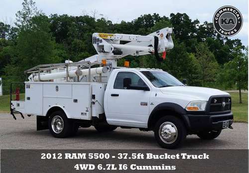 2012 RAM 5500 4x4 - 37 5ft Bucket Truck - 4WD 6 7L I6 Cummins for sale in Dassel, MN