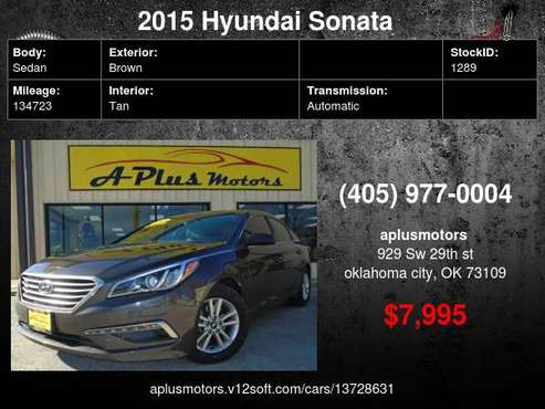 2015 Hyundai Sonata SE 4dr Sedan - cars & trucks - by dealer -... for sale in Oklahoma City, OK