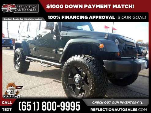 2012 Jeep Wrangler Unlimited Sahara FOR ONLY 420/mo! - cars & for sale in Oakdale, MN