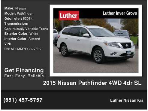 2015 Nissan Pathfinder 4WD 4dr SL for sale in Inver Grove Heights, MN