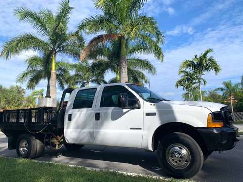 2000 Ford F-350 crew cab flat bed 4x4 - cars & trucks - by owner -... for sale in Lake Worth, FL
