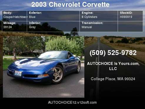 2003 Chevrolet Corvette 2dr Cpe for sale in College Place, WA
