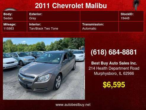 2011 Chevrolet Malibu LT 4dr Sedan w/1LT Call for Steve or Dean for sale in Murphysboro, IL