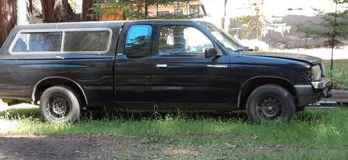New tires on wrecked 98 Toyota Tacoma SR5 basic xtra cab - cars & for sale in Boonville, CA