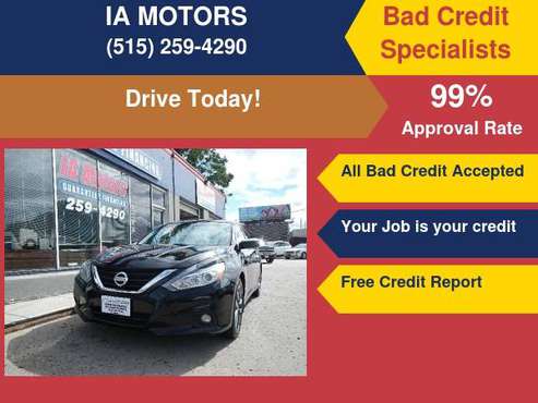 2017 NISSAN ALTIMA SV *FR $499 DOWN GUARANTEED FINANCE *EVERYONE IS... for sale in Des Moines, IA
