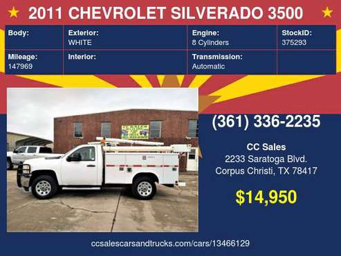 2011 CHEVROLET SILVERADO 3500 - cars & trucks - by dealer - vehicle... for sale in Corpus Christi, TX