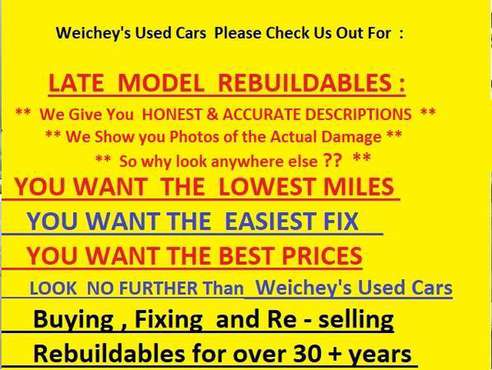 LATE MODEL REBUILDALBE'S Weichey's Used Cars - cars & trucks - by... for sale in Fenelton, PA