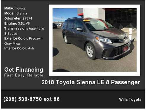 2018 Toyota Sienna LE 8 Passenger for sale in Twin Falls, ID