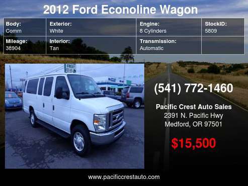 2012 Ford Econoline E-350 CARGO/PASSENGER VAN / 39K MILES - cars &... for sale in Medford, OR