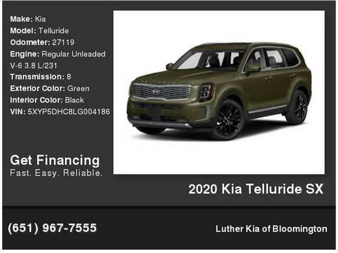 2020 Kia Telluride SX - - by dealer - vehicle for sale in Bloomington, MN