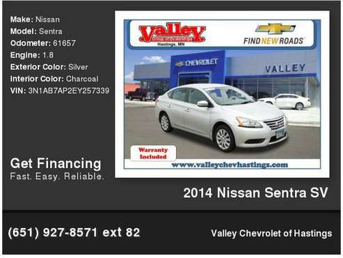 2014 Nissan Sentra SV - cars & trucks - by dealer - vehicle... for sale in Hastings, MN