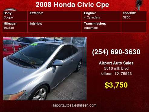 2008 Honda Civic Cpe 2dr Auto EX for sale in Killeen, TX