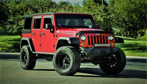2015 Jeep Wrangler Rubicon Unlimited SUV 4D suv Red 3.6L V6 285hp -... for sale in Fort Wayne, IN