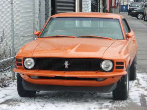 Orange 1970 Ford Mustang 302 V8 Coupe w/ Factory A/C for sale in Woodside, NY