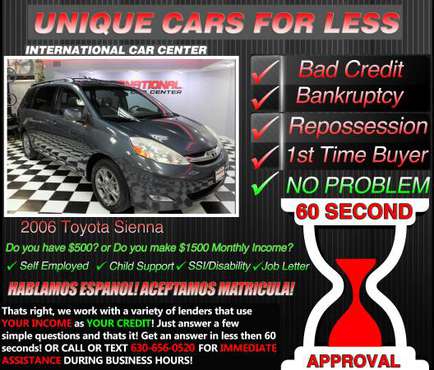 2006 Toyota Sienna * Bad Credit * W/ $1500 Monthly Income OR $200... for sale in Lombard, IL