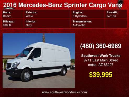 2016 Mercedes-Benz Sprinter Cargo Vans RWD 3500 170 inch wheel base for sale in mesa, NM