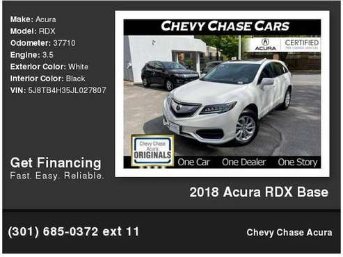 2018 Acura RDX Base Call Today for the Absolute Best Deal on for sale in Bethesda, District Of Columbia