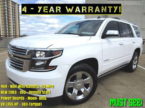 4 YEAR WARRANTY 15 Chevy TAHOE 4x4 Navi camera moon leather for sale in MO
