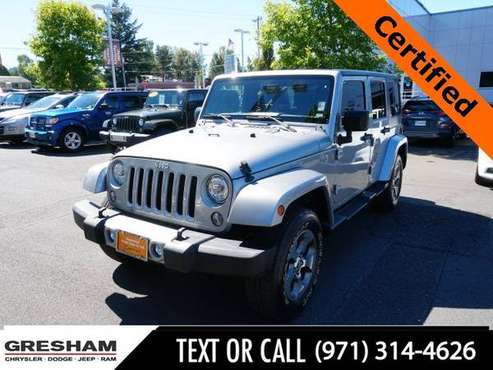 2018 Jeep Wrangler JK 4x4 4WD Certified Unlimited Sahara SUV - cars... for sale in Gresham, OR