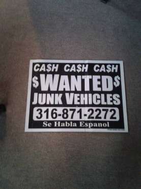 Pay top 4 junk vehicles🚘🚘🚘 871-2272 - cars & trucks - by owner -... for sale in Wichita, KS