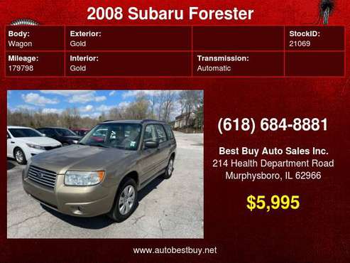 2008 Subaru Forester 2 5 X AWD 4dr Wagon 4A Call for Steve or Dean for sale in Murphysboro, IL