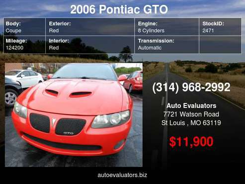 2006 Pontiac GTO 2dr Cpe - cars & trucks - by dealer - vehicle... for sale in Saint Louis, MO