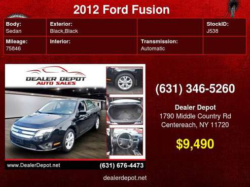2012 Ford Fusion 4dr Sdn SE FWD - cars & trucks - by dealer -... for sale in Centereach, NY