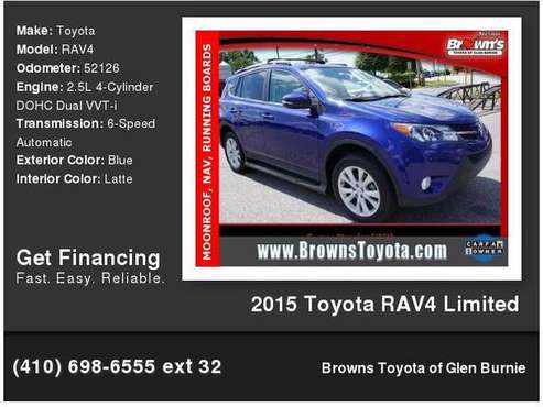 2015 Toyota RAV4 Limited for sale in Glen Burnie, MD