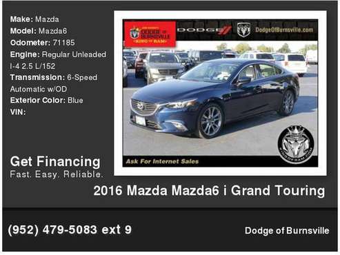 2016 Mazda Mazda6 i Grand Touring for sale in Burnsville, MN