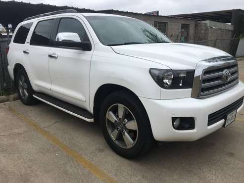 2008 Toyota Sequoia Limited 5 7L RWD, White on Tan, Rear DVD, NICE for sale in Garland, TX