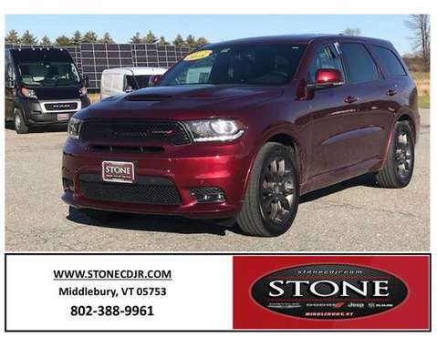 2018 DODGE DURANGO R/T SUV *CERTIFIED PRE-OWNED! - cars & trucks -... for sale in Middlebury, VT