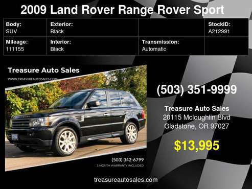 2009 Land Rover Range Rover Sport HSE 4x4 4dr SUV , black on black ,... for sale in Gladstone, WA