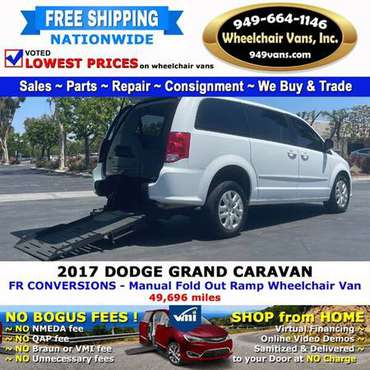 2017 Dodge Grand Caravan SE Wheelchair Van FR Conversions - Manual for sale in LAGUNA HILLS, NV
